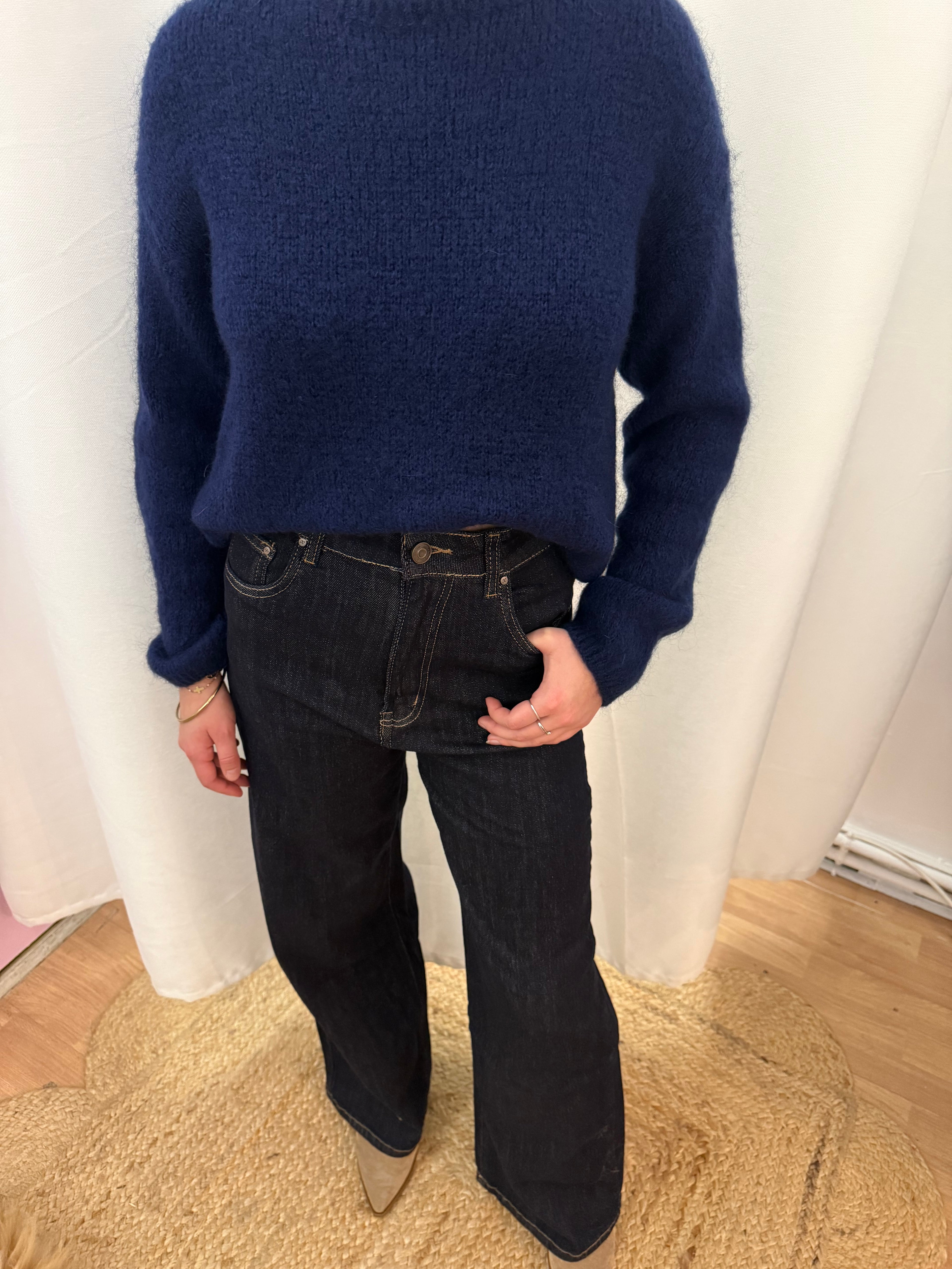 Jean wide délavé