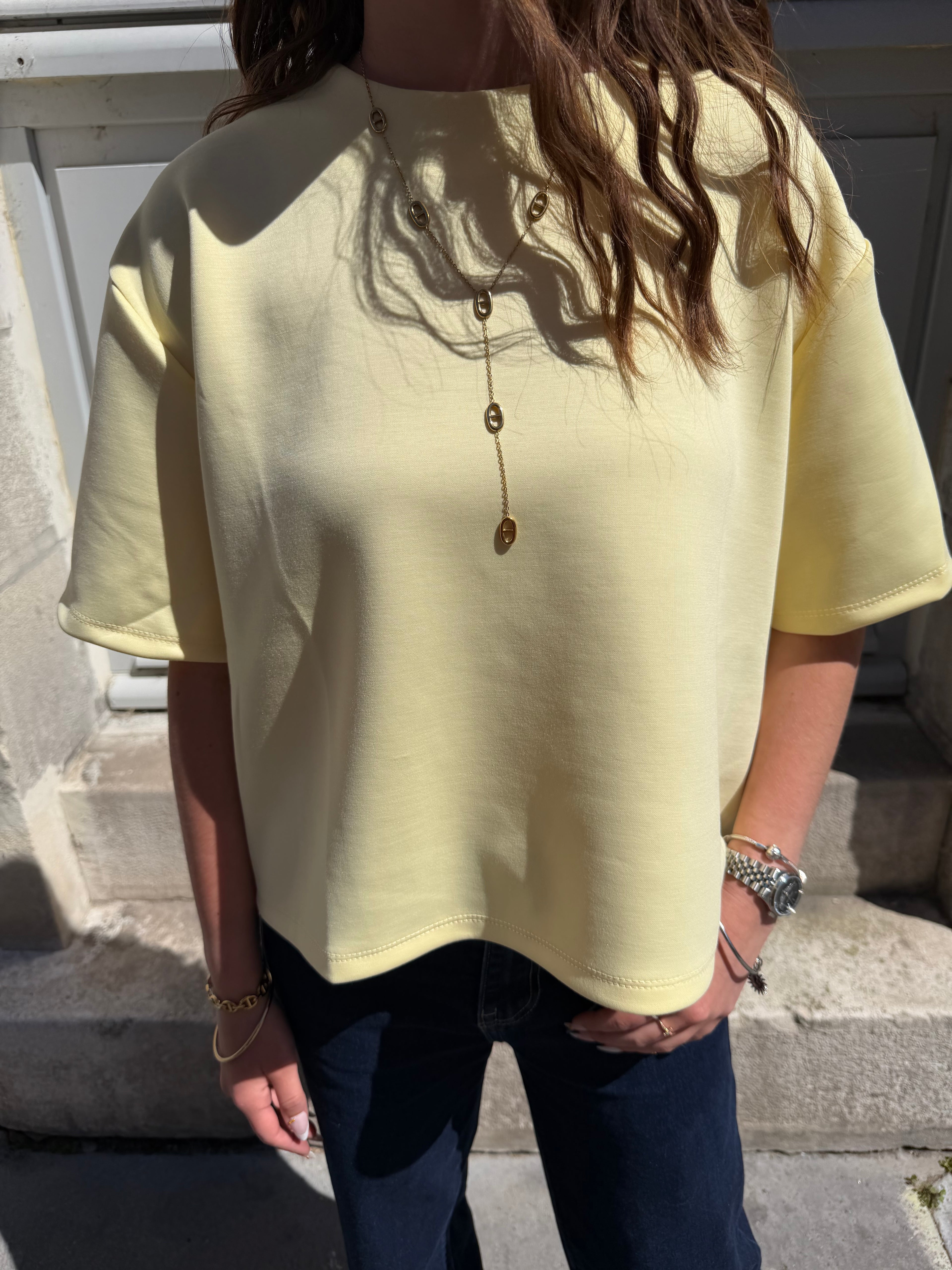 T-Shirt fluide doux jaune