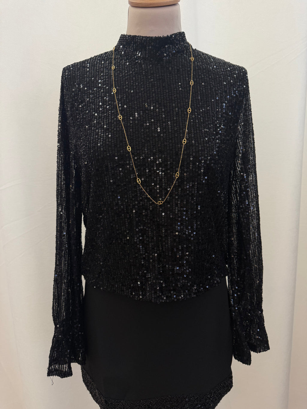 Top sequin dos ouvert