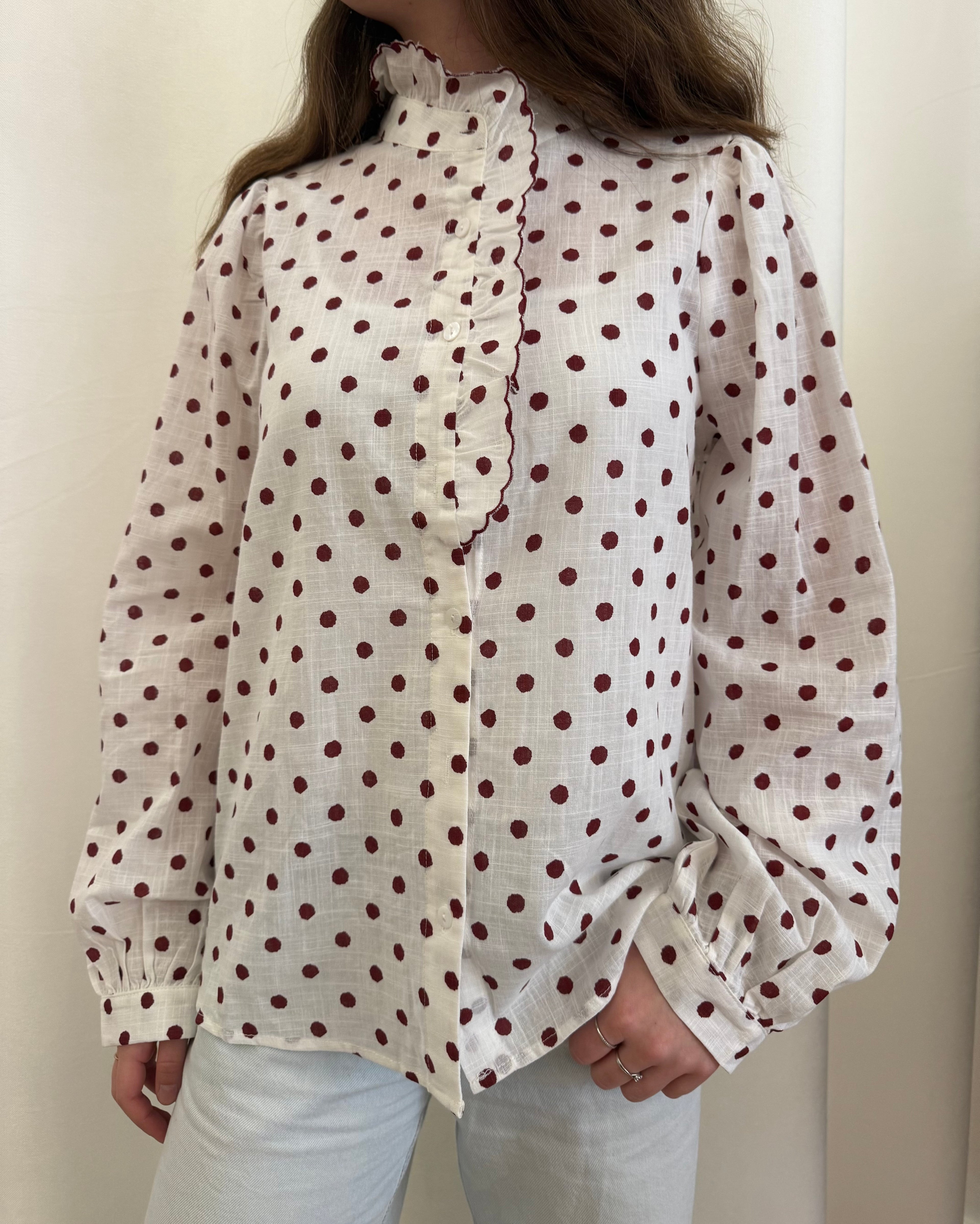 Chemise à Pois Rouge