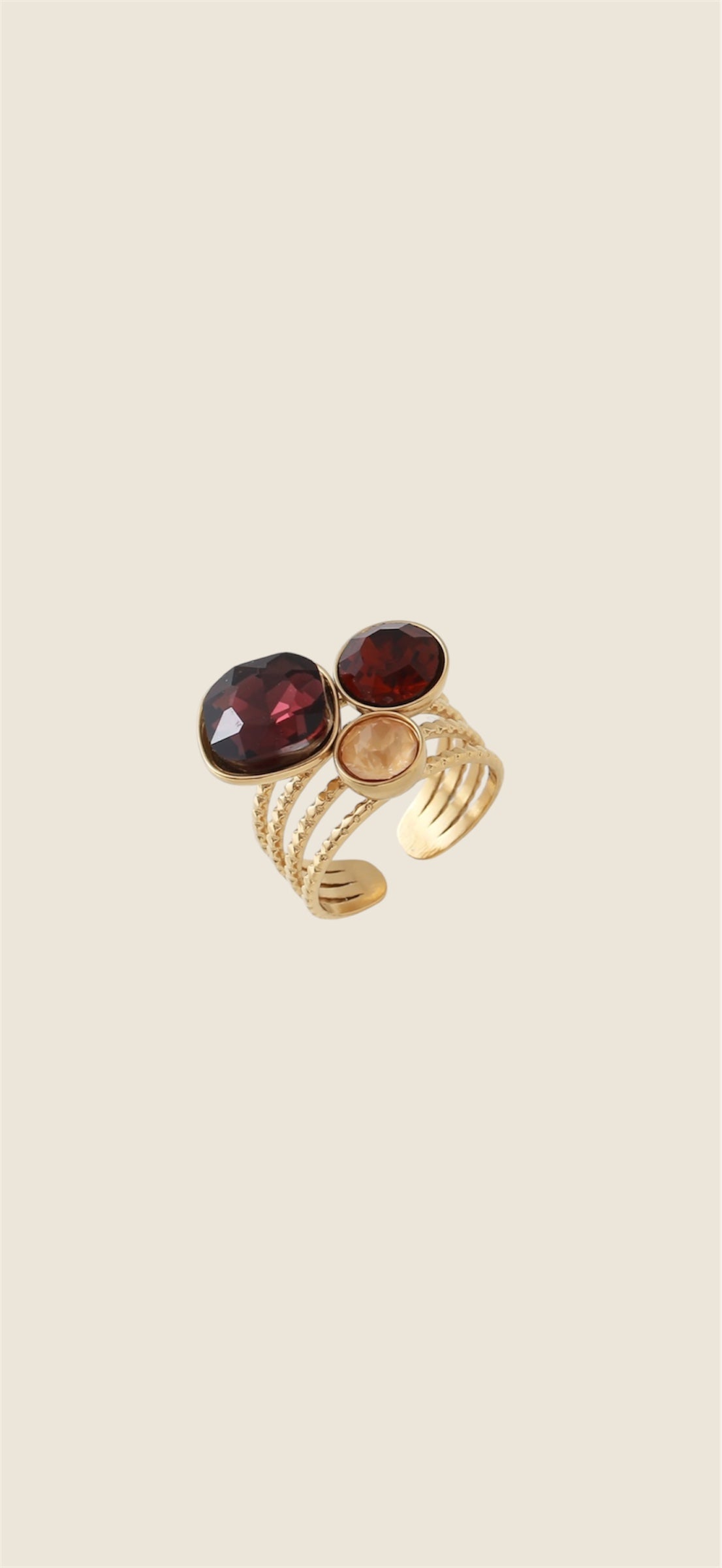 Bague perle bordeaux