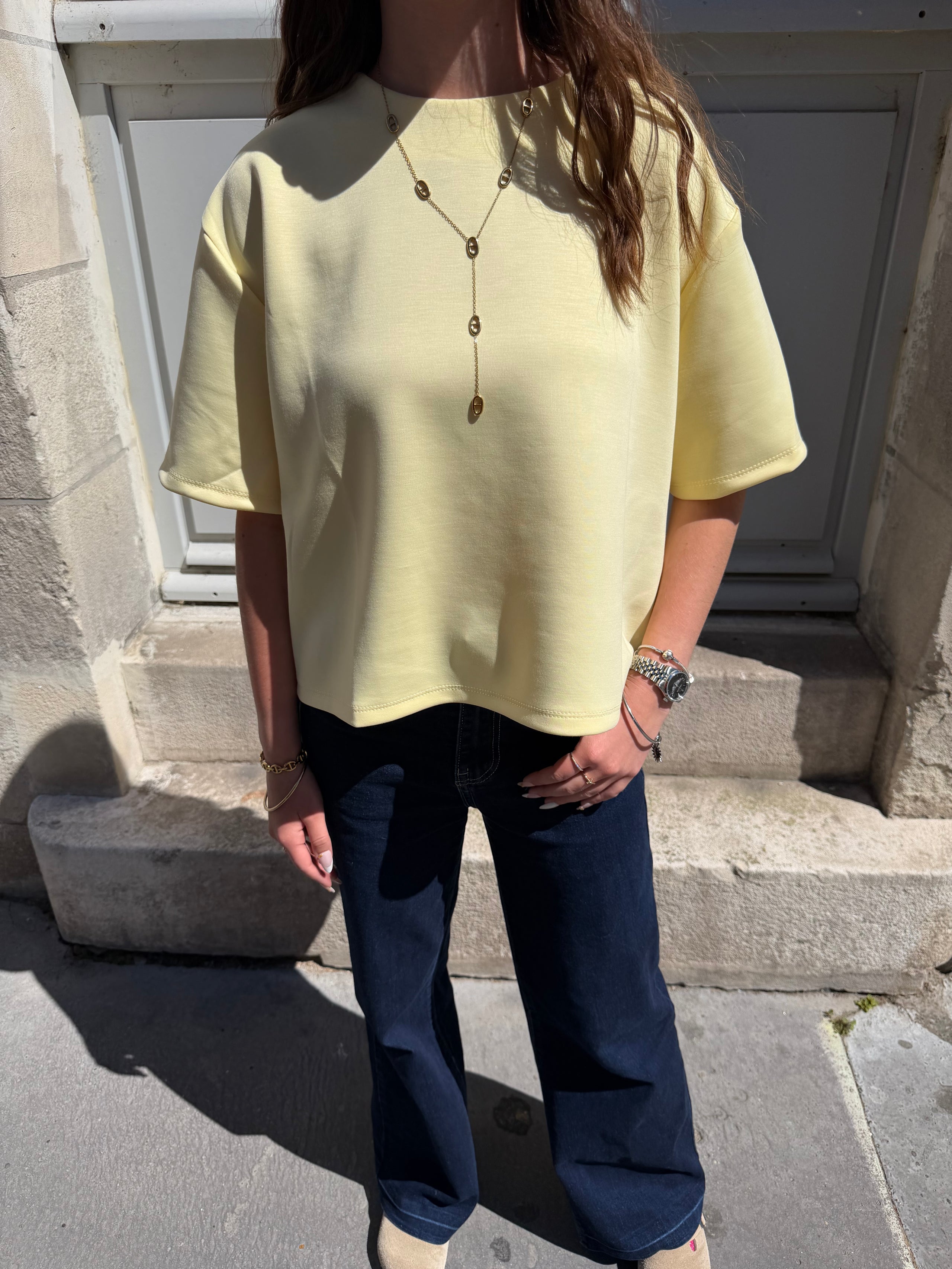 T-Shirt fluide doux jaune