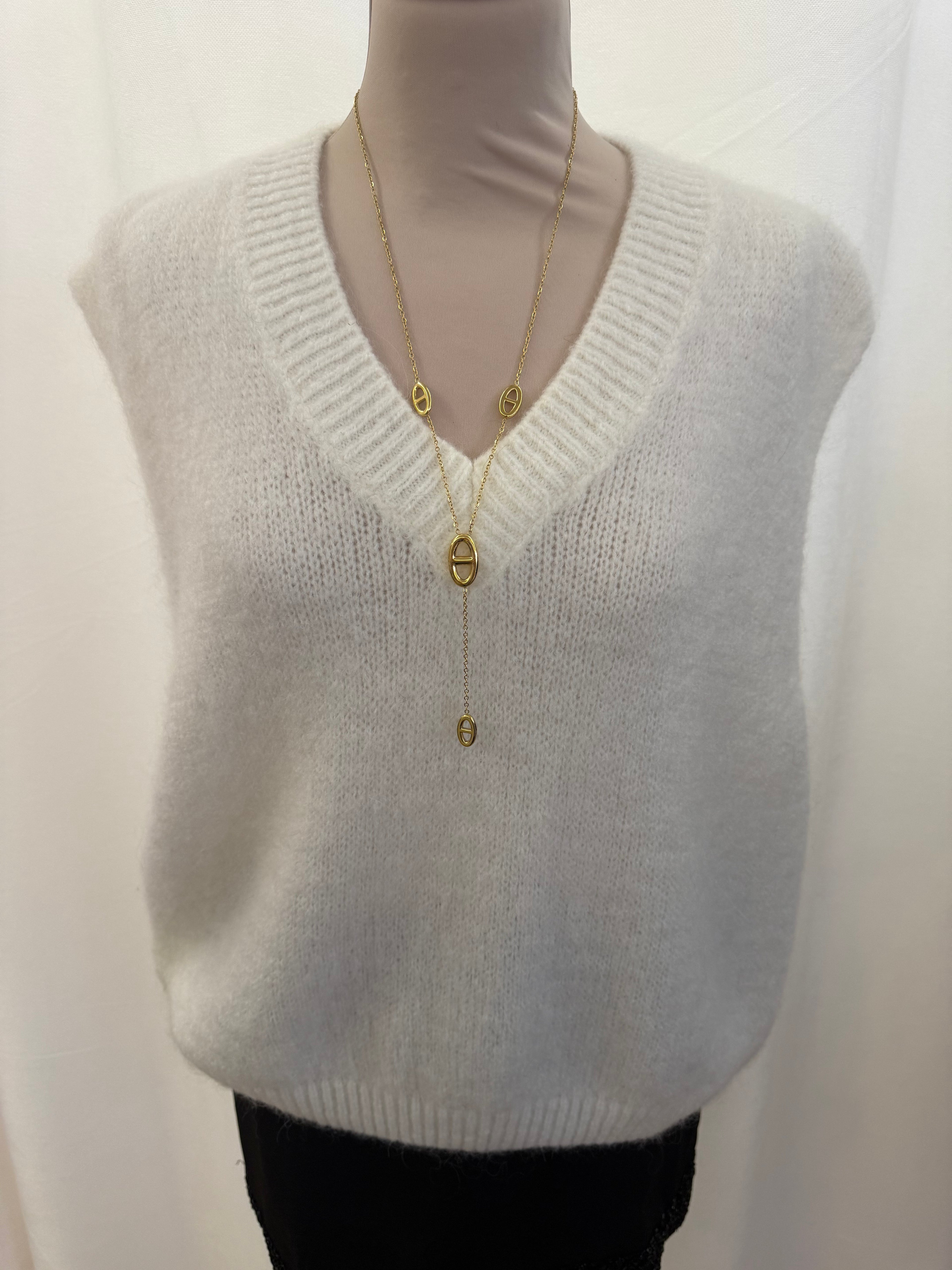 Pull sans manches col V