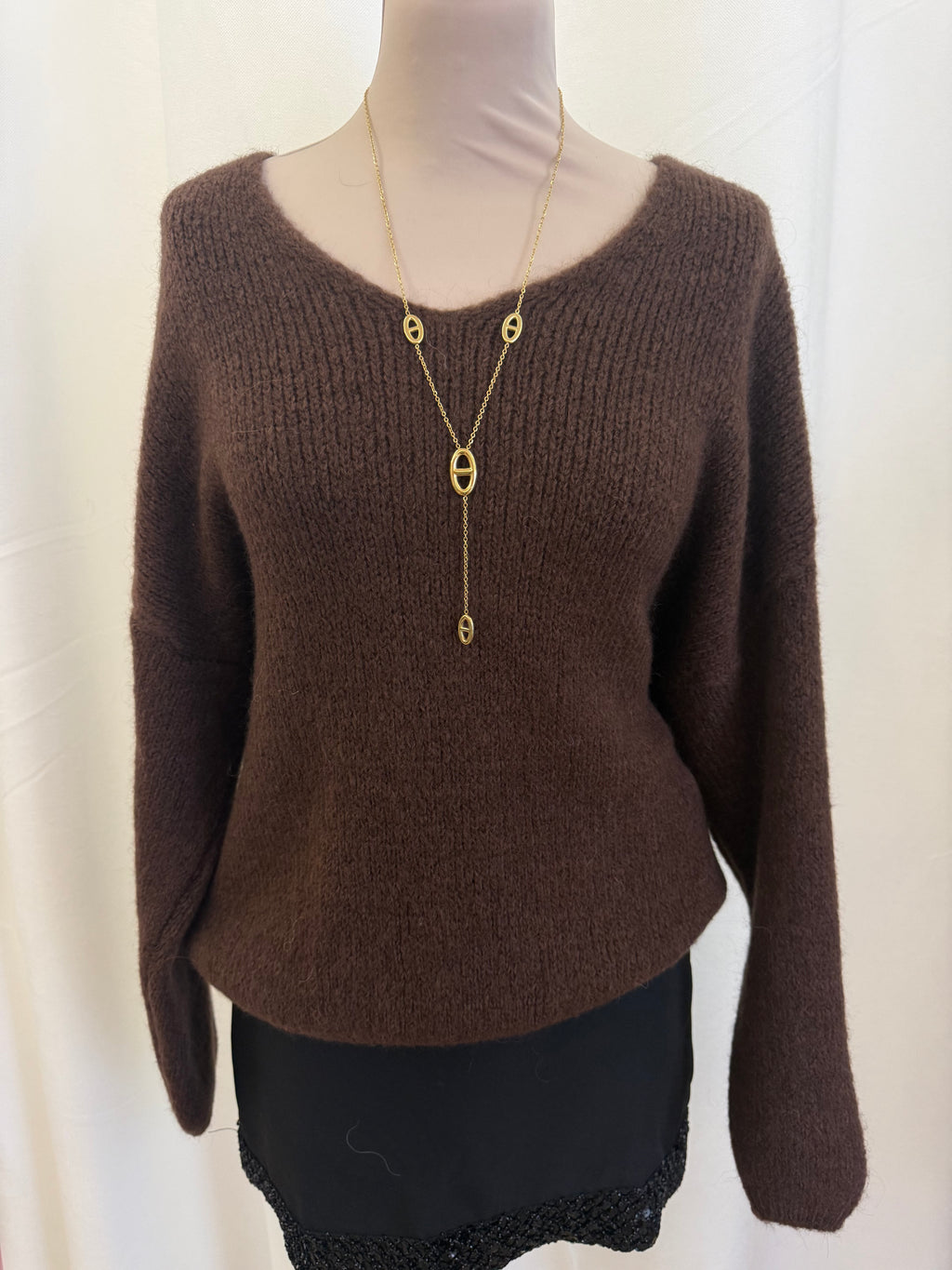 Pull manches longues col V