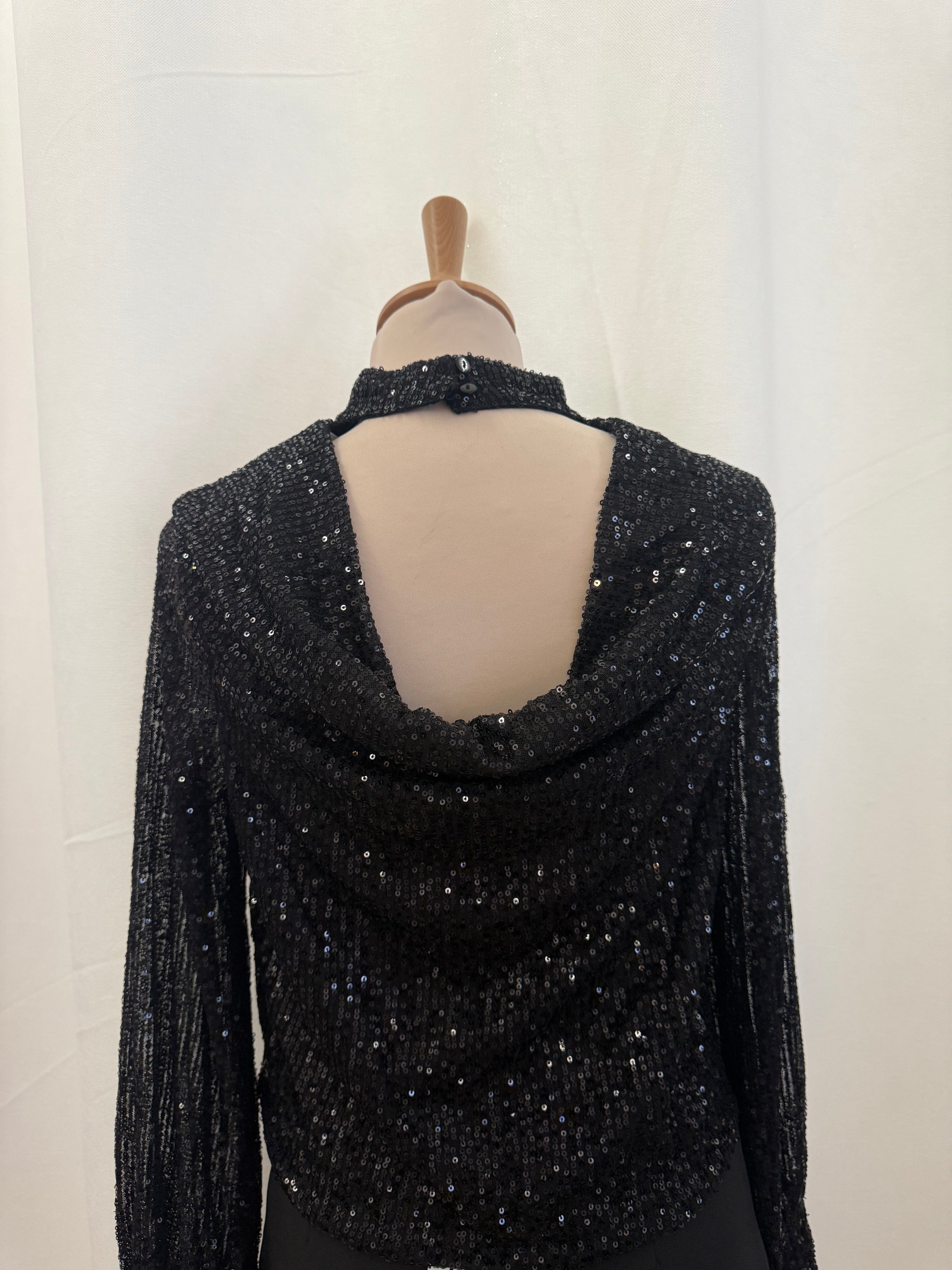 Top sequin dos ouvert