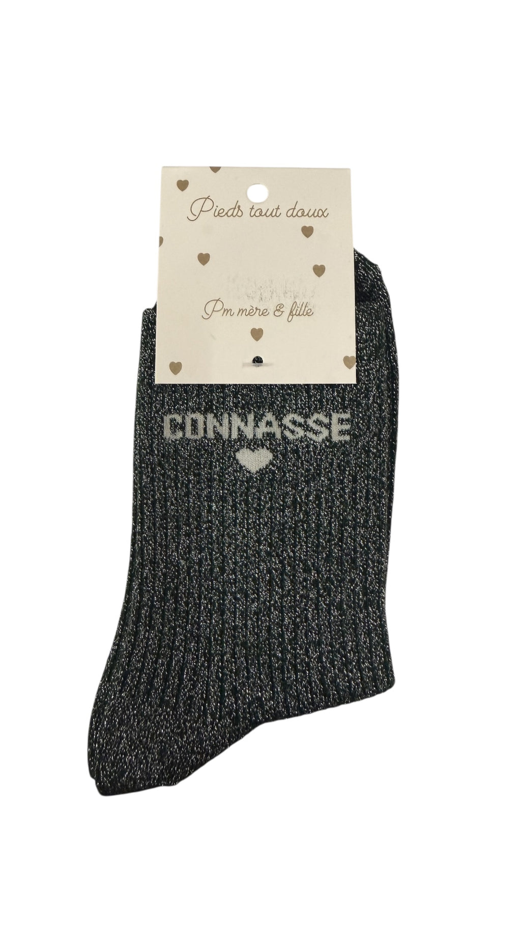 Chaussettes paillettes « Connasse »