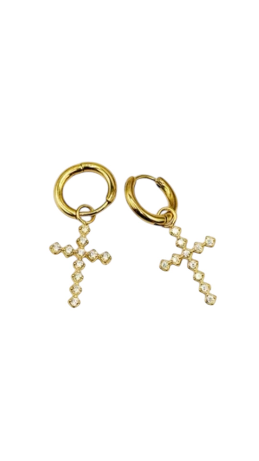 Boucles d’oreilles croix Zircon