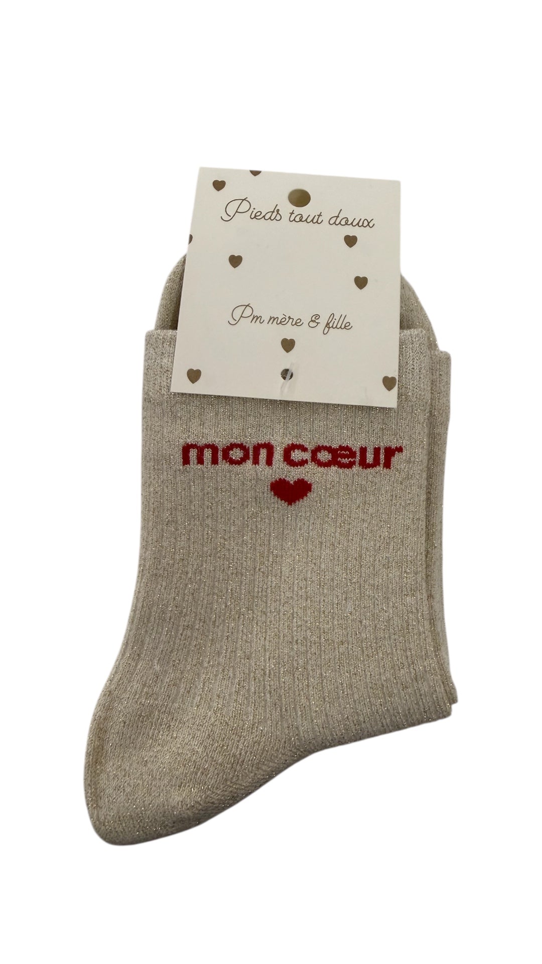 Chaussettes à paillettes « Mon coeur »