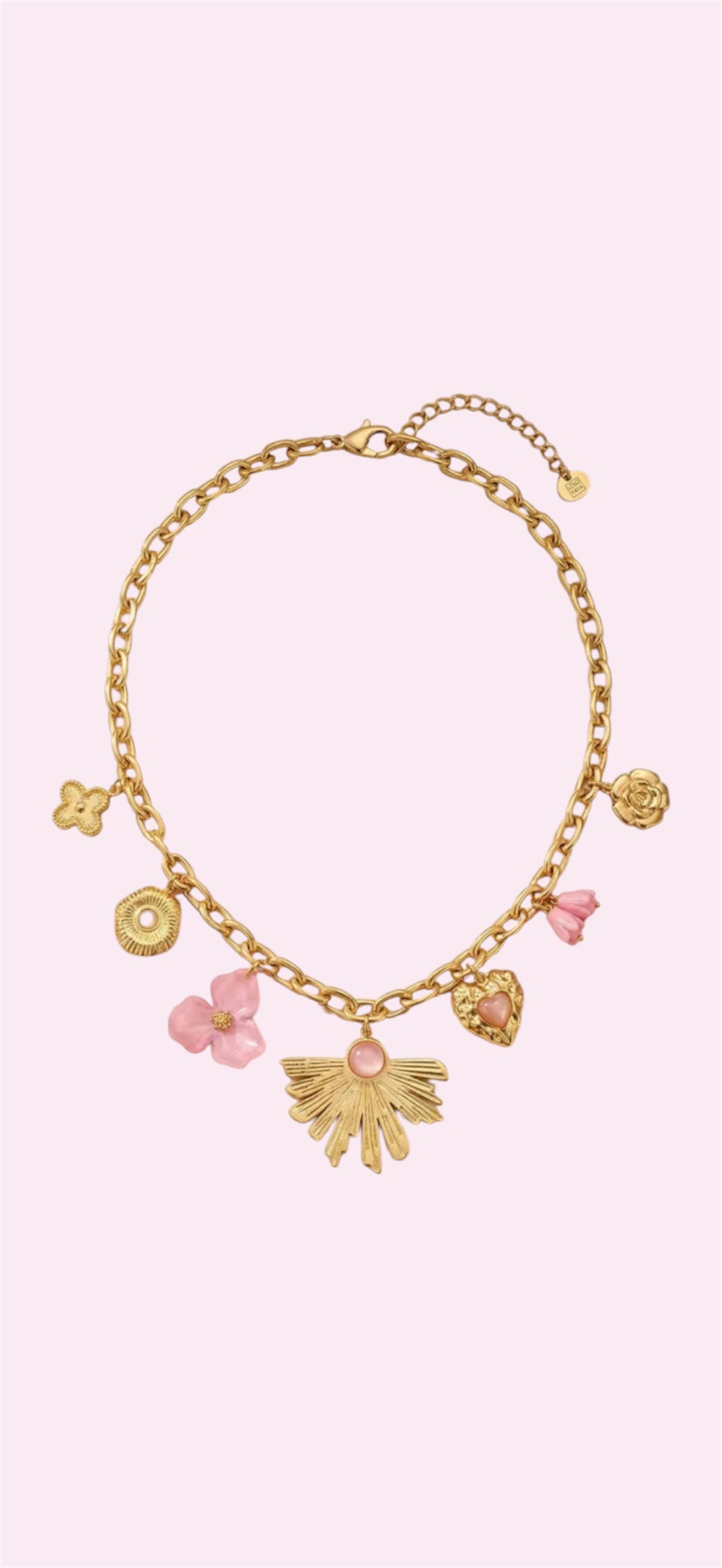 Collier charme de printemps Rose