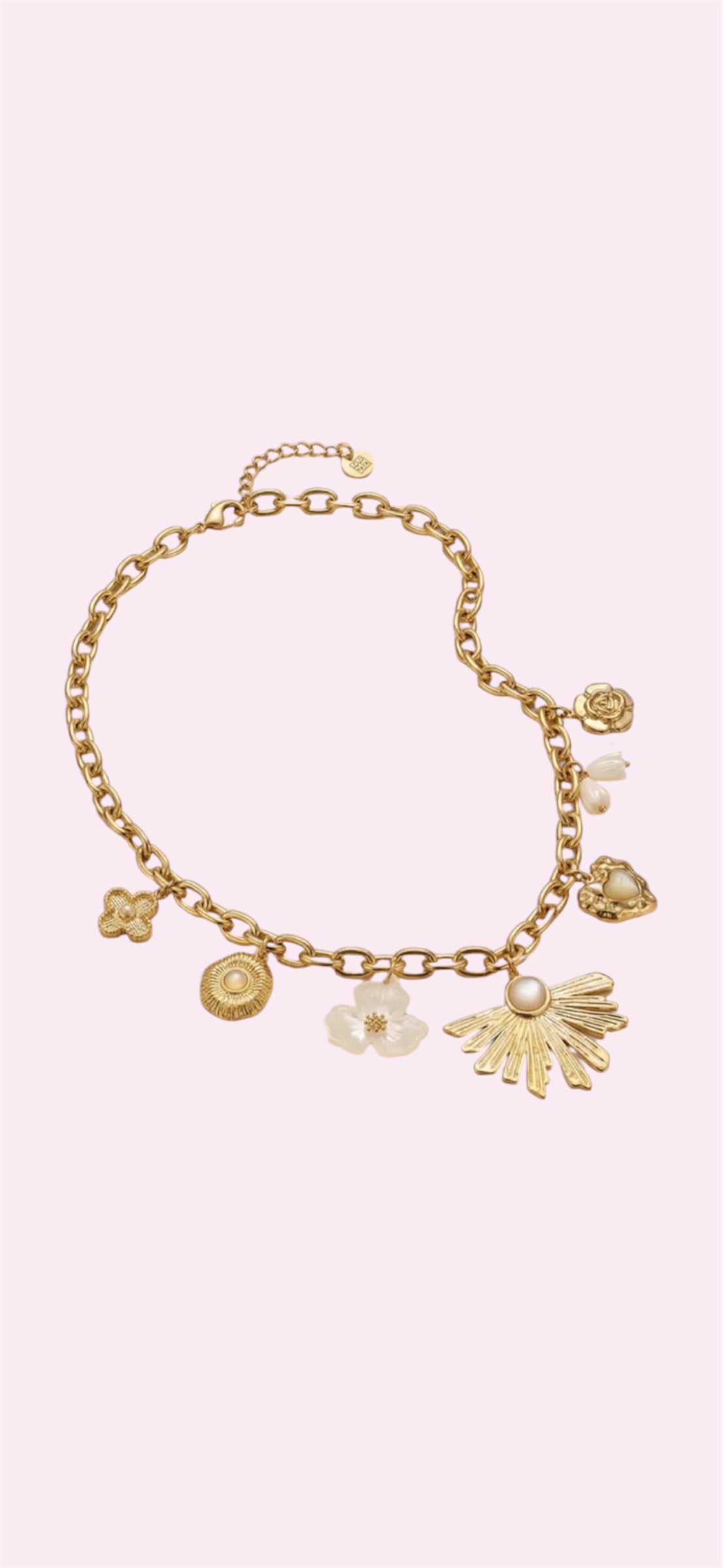 Collier charme de printemps Blanc